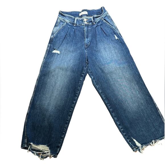 Flying Monkey Womens Size 28 High Waist Cropped Jeans with Raw Hem - Picture 1 of 10